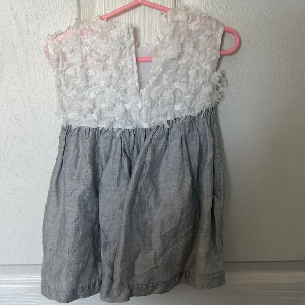 Il Gufo White and Gray Floral Kids Dress size 18 months - Picture 3 of 4